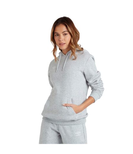 Womens/ladies Club Leisure Hoodie Grey Marl White Umbro