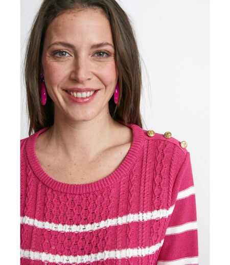 Pull rayures et boutons esprit marinière
