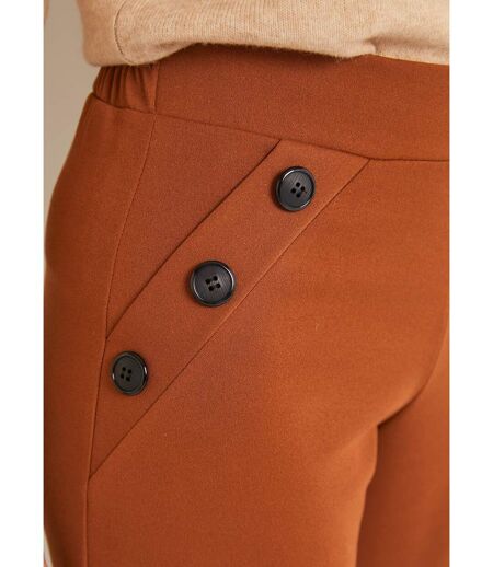 Pantalon large taille semi élastiquée uni