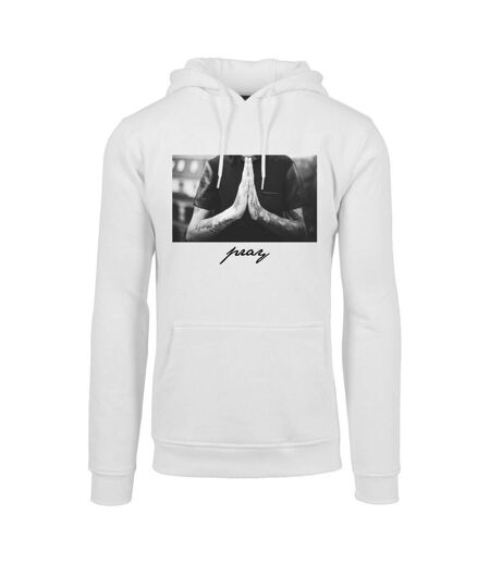 Sweat À Capuche Pray Homme Blanc Mister Tee