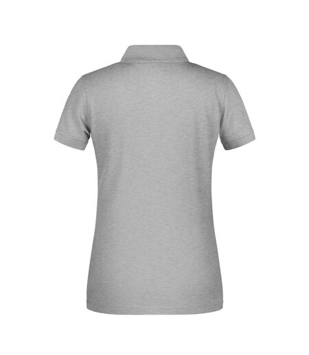 Polo Bio Workwear Femme Gris Chiné James And Nicholson