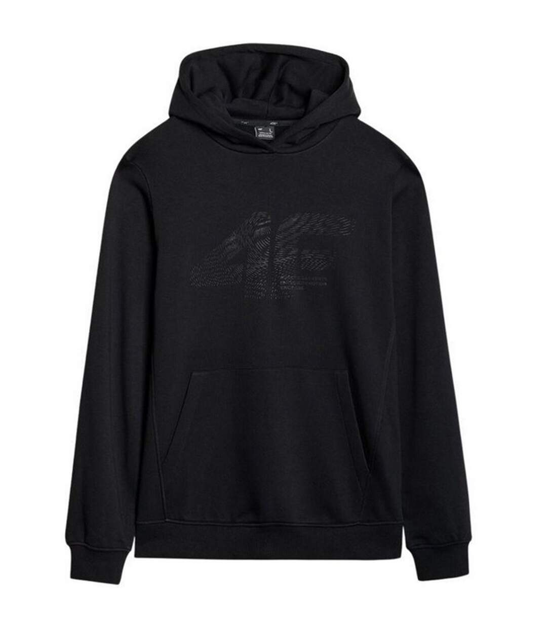 Sweat À Capuche Style Logo M1585 Homme Noir 4F-2