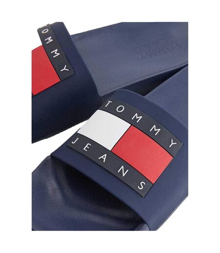 Mens Flag Logo Moulded Footbed Sliders Navy Tommy Jeans