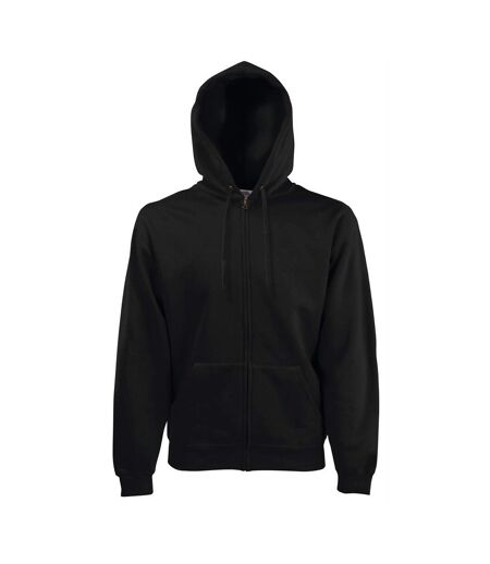 Sweatshirt À Capuche Et Fermeture Zippée Homme Noir Fruit Of The Loom
