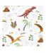 Lot de 20 Serviettes en Papier Dinosaure 33x33cm Blanc-1