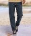 Blaue Regular-Jeans im Cargo-Stil-9