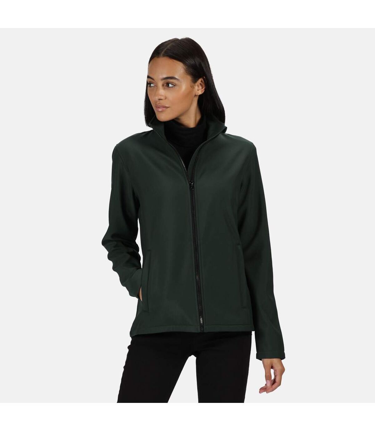 Regatta Standout Womens/Ladies Ablaze Printable Soft Shell Jacket (Dark Spruce/Black)