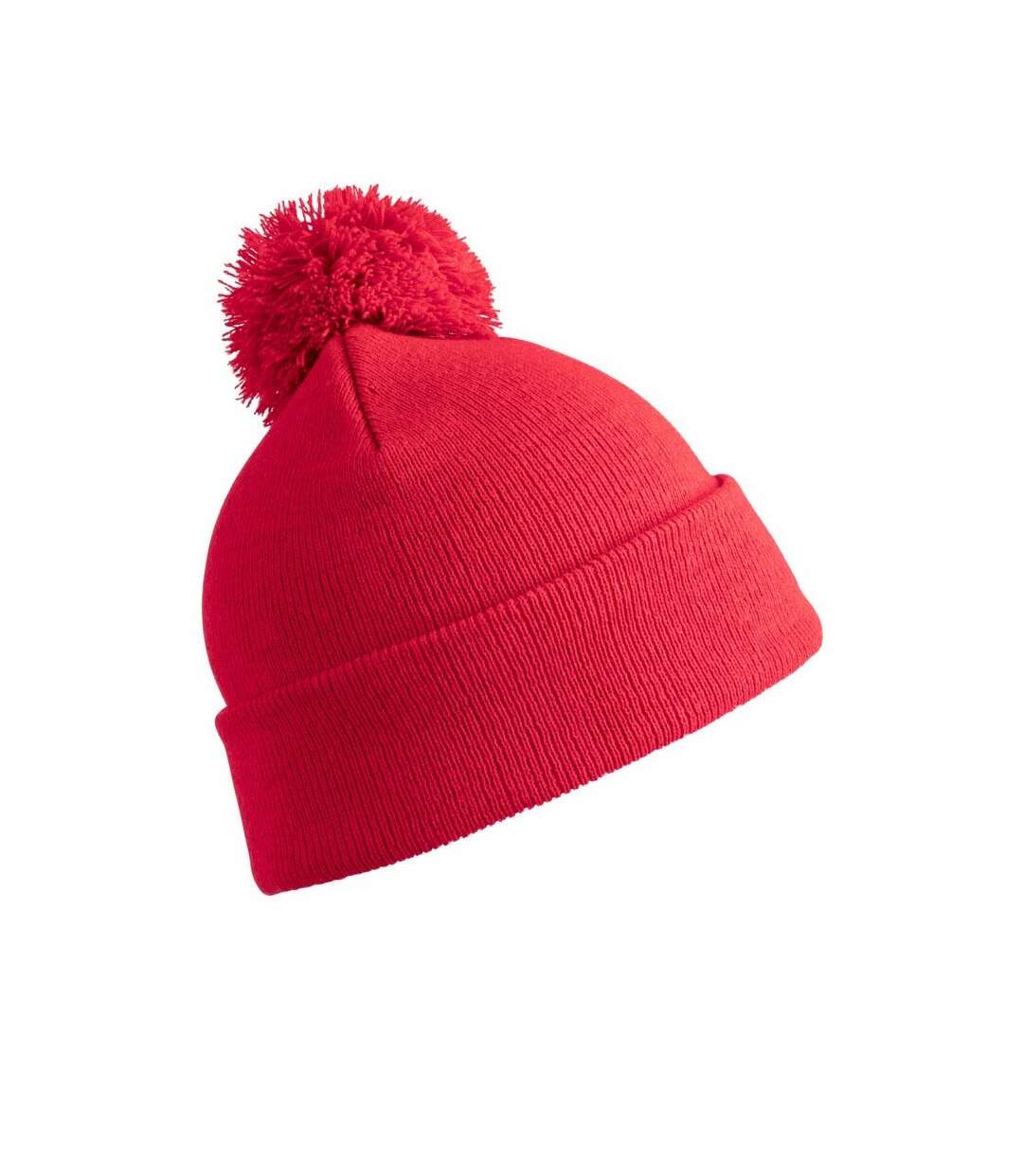 Womens/ladies Winter Essentials Pom Pom Beanie Bonnet À Pompon Rouge Result-2
