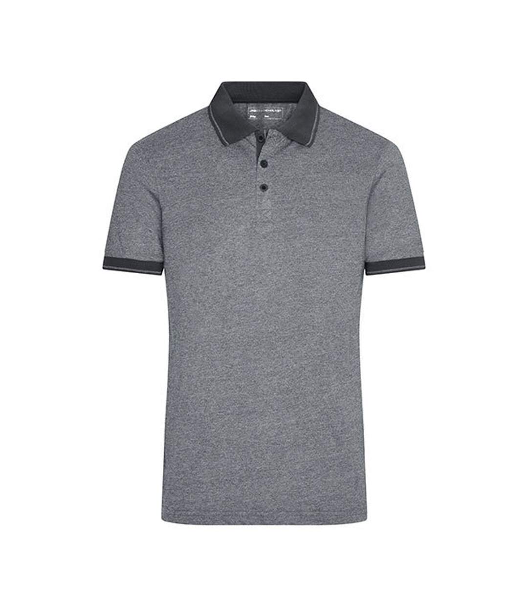 Polo Homme Noir Chiné Noir James And Nicholson-1