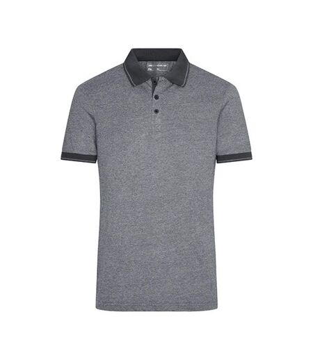 Polo Homme Noir Chiné Noir James And Nicholson