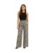 Womens/ladies Lisa Zebra Print Wide Leg Trousers Black Vero Moda-1