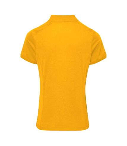 Premier Womens/Ladies Coolchecker Short Sleeve Pique Polo T-Shirt (Sunflower) - UTRW4402