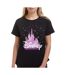 T-Shirt noir femme disney princess castle-1