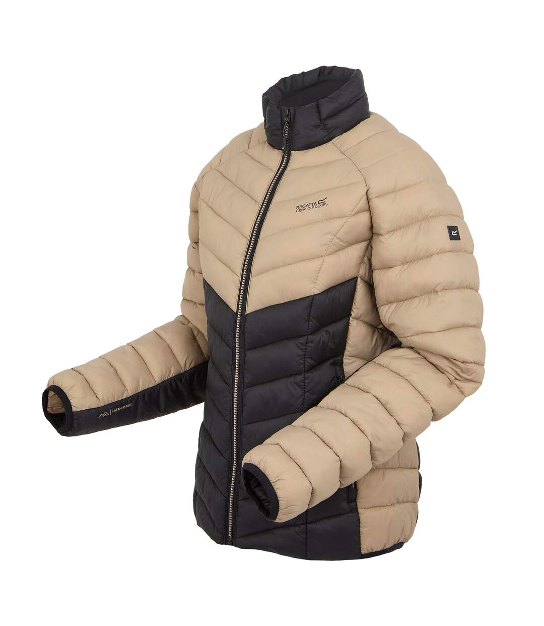 Womens/ladies Dalent Quilted Jacket Warm Taupe Black Regatta-4