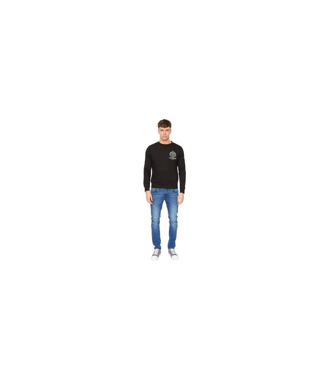 Mens Stoneham Crew Neck Sweatshirt Black Duck And Cover-1