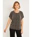 T-shirt court maille brillante jacquard dentelle-1