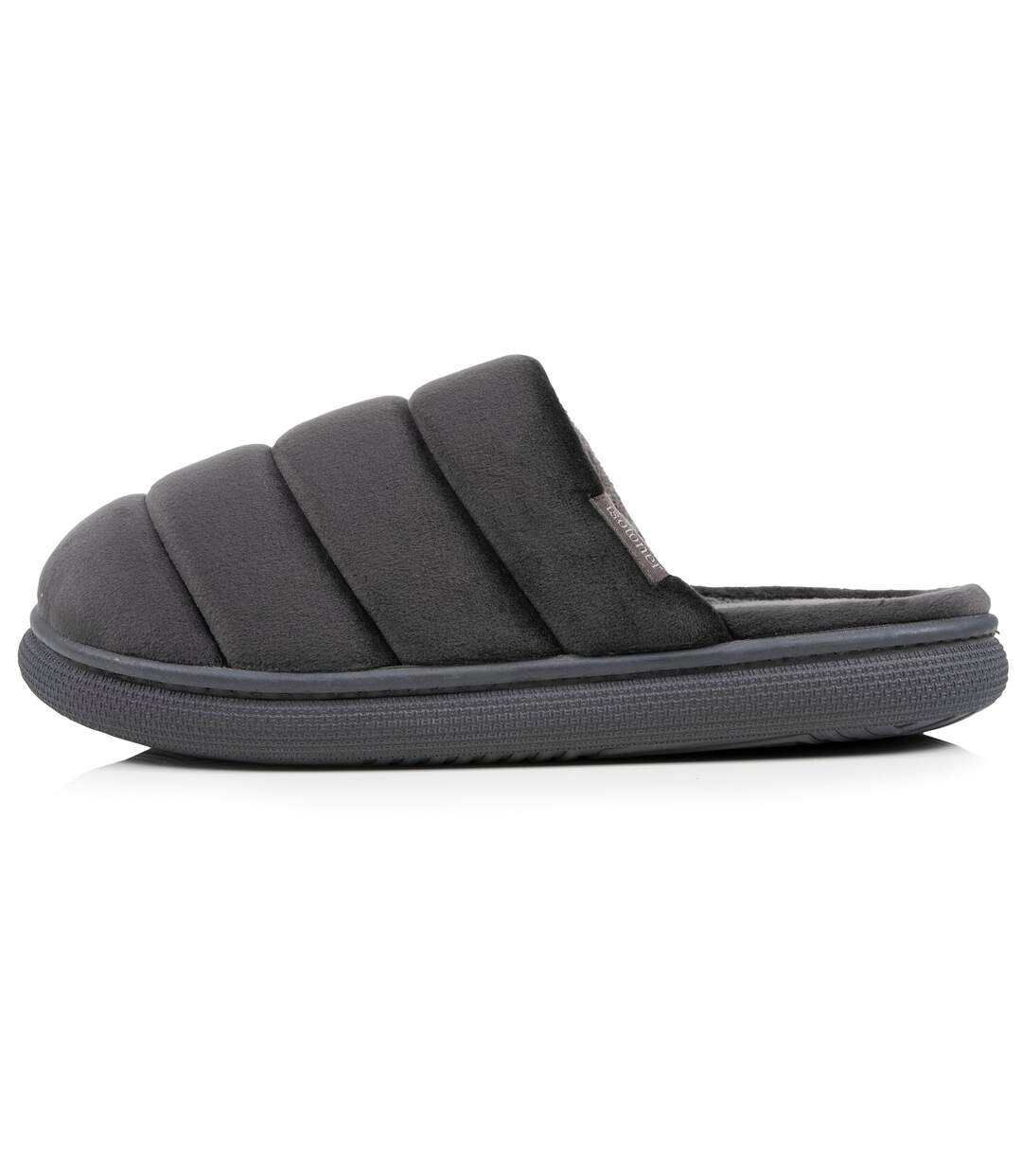 Isotoner Chaussons Mules homme velours ultra doux, semelle bloup confort, bout fermé-4