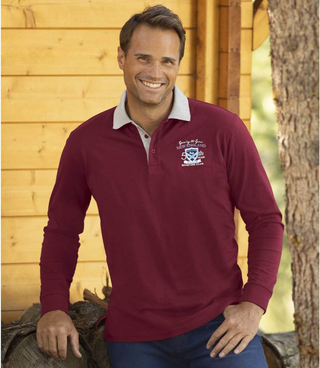 Men's Pack of 4 Long Sleeve Sporty Polo Shirts-3