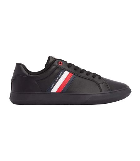 Mens Essential Leather Cupsole Trainers Black Tommy Hilfiger