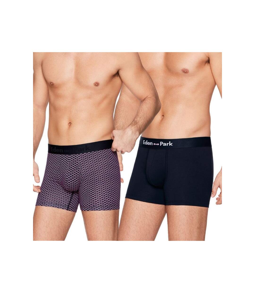 EDEN PARK Lot de 2 Boxers Homme Coton NOEUDS Marine-1