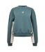 Womens/ladies Skyline Relaxed Fit Crop Sweatshirt Green Red Run-2