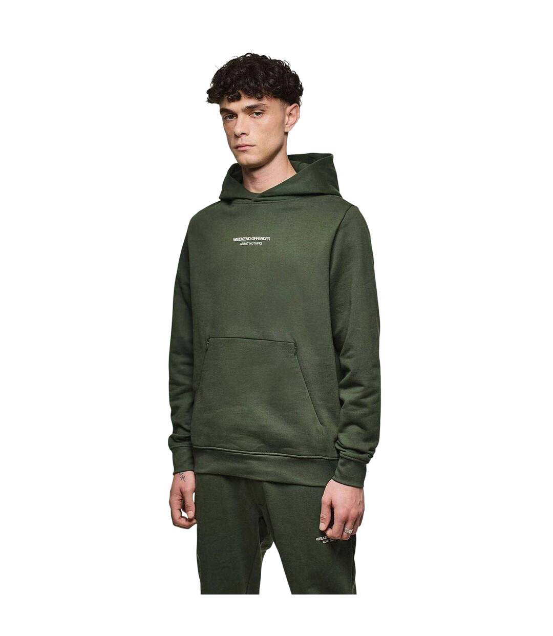 Mens Coban Woan Hoodie Green Weekend Offender-4