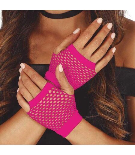 Womens/ladies Mesh Gloves Fuchsia Fiestas Guirca