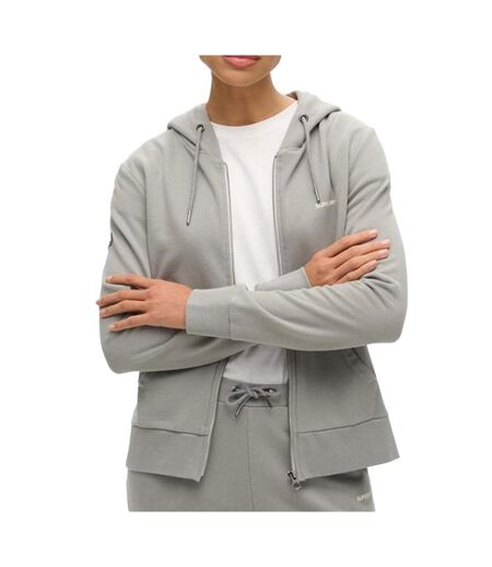 Sweat gris femme superdry plain zip hood - l