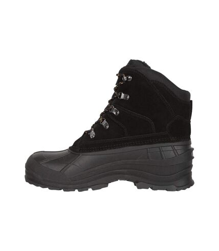 Mens range cow suede snow boots black Mountain Warehouse