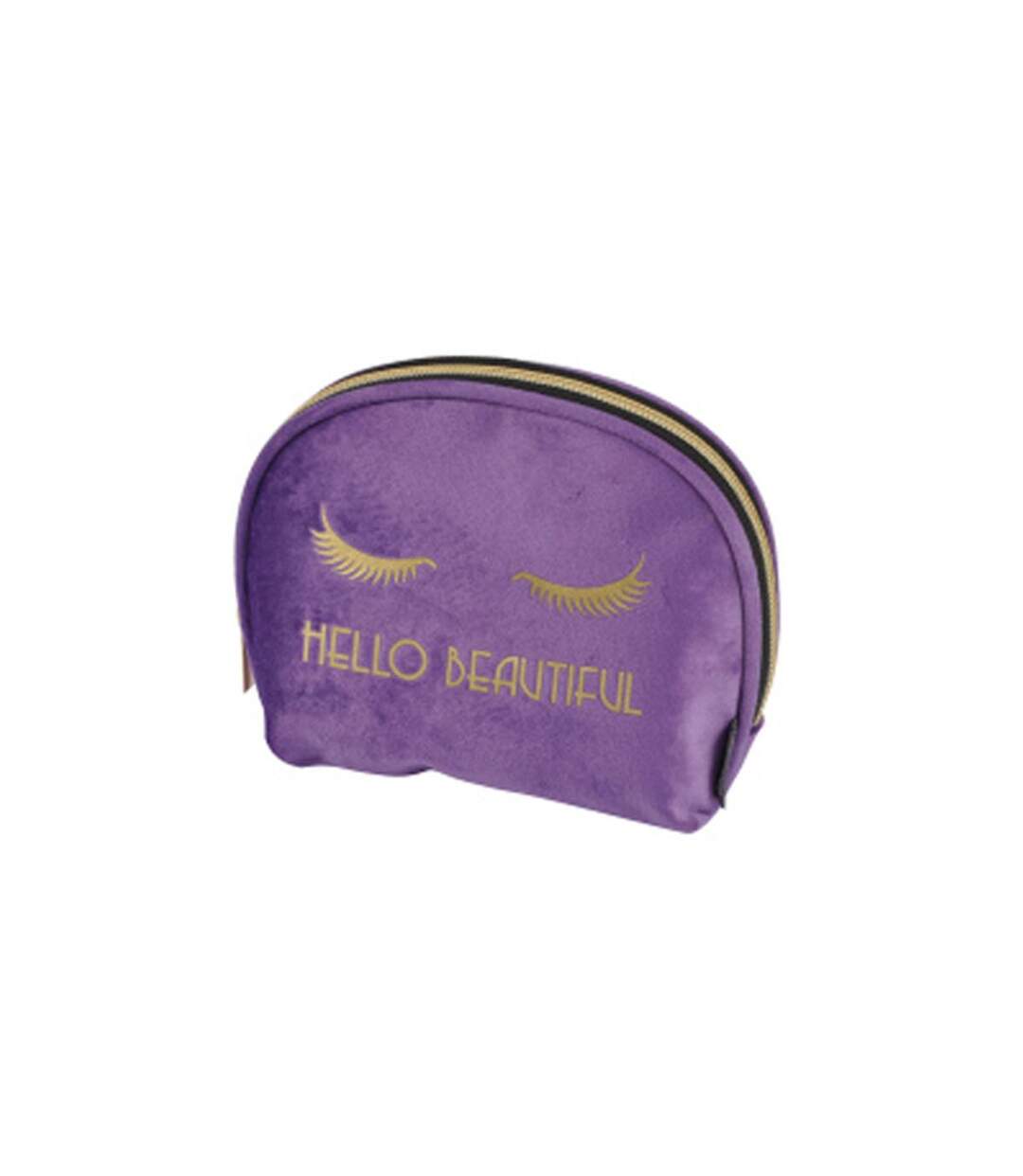 Pochette Cosmétique Velours Hello 15cm Violet-1