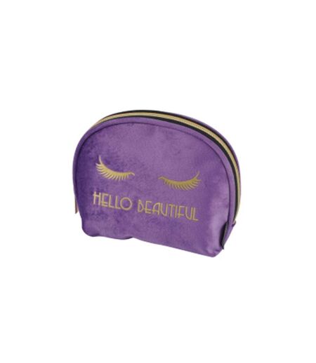 Pochette Cosmétique Velours Hello 15cm Violet