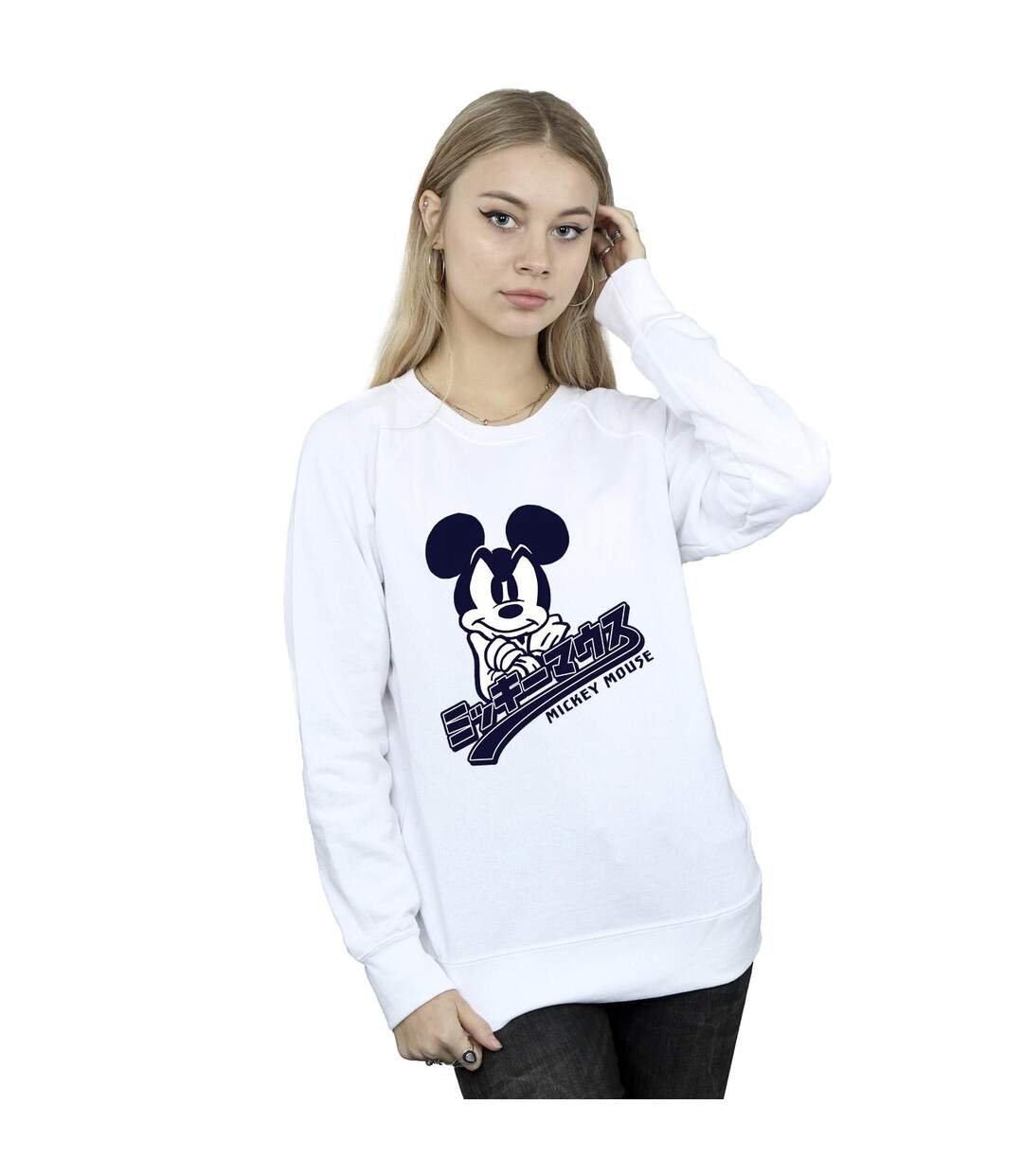 Disney Sweat-shirt japonais Mickey Mouse Femme/Ladies (Blanc) - UTBI28598-2