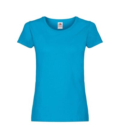 Fruit Of The Loom Womens/Ladies Short Sleeve Lady-Fit Original T-Shirt (Azure Blue)