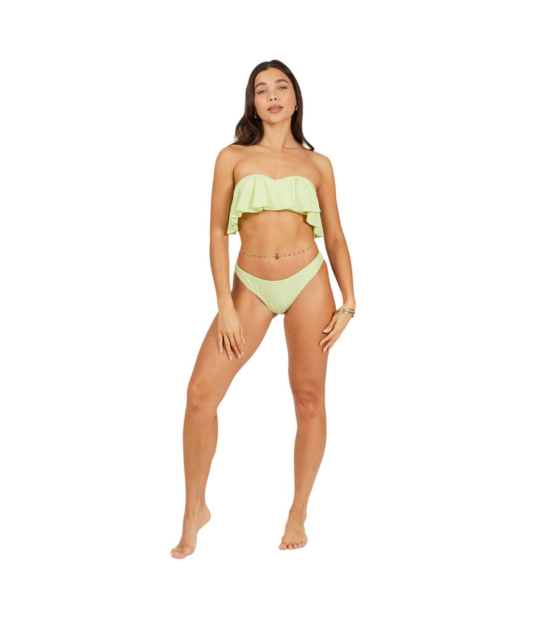 Haut De Maillot De Bain Motif/style Ruché Femme Vert Turquoise Pâle Brave Soul-4