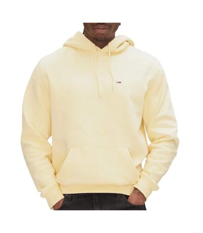 Sweat à capuche jaune homme tommy hilfiger flag hoodi - l