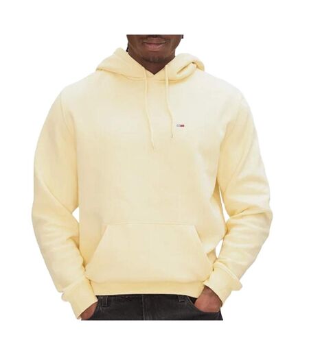 Sweat à capuche jaune homme tommy hilfiger flag hoodi - l