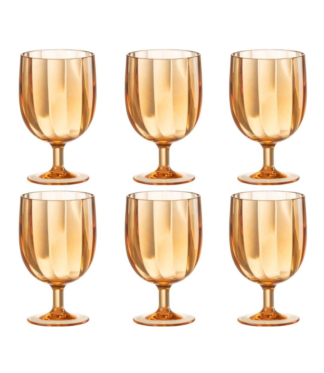 Lot de 6 Verres à Vin Réutilisable Plastique 31cl Orange-1