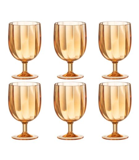 Lot de 6 Verres à Vin Réutilisable Plastique 31cl Orange