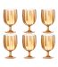 Lot de 6 Verres à Vin Réutilisable Plastique 31cl Orange-1