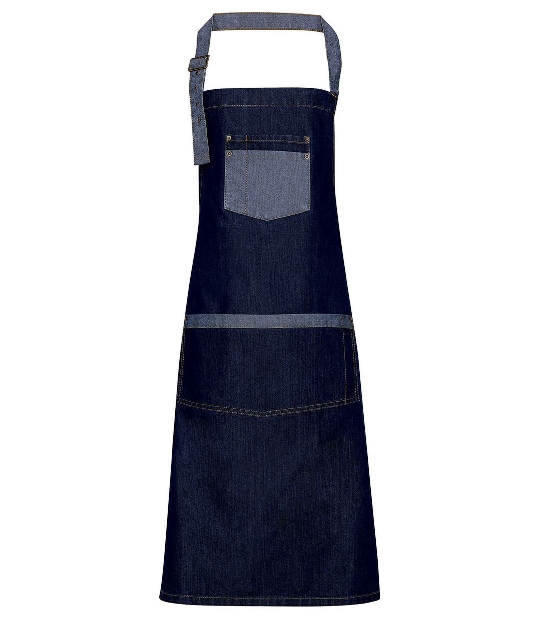Tablier taille à bavette - PR127 - bleu indigo denim-1