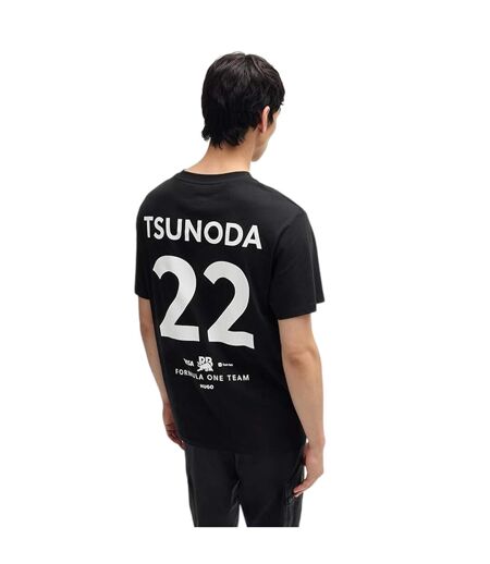T-shirt Motif/style Red Bull Tsunoda Homme Noir Hugo