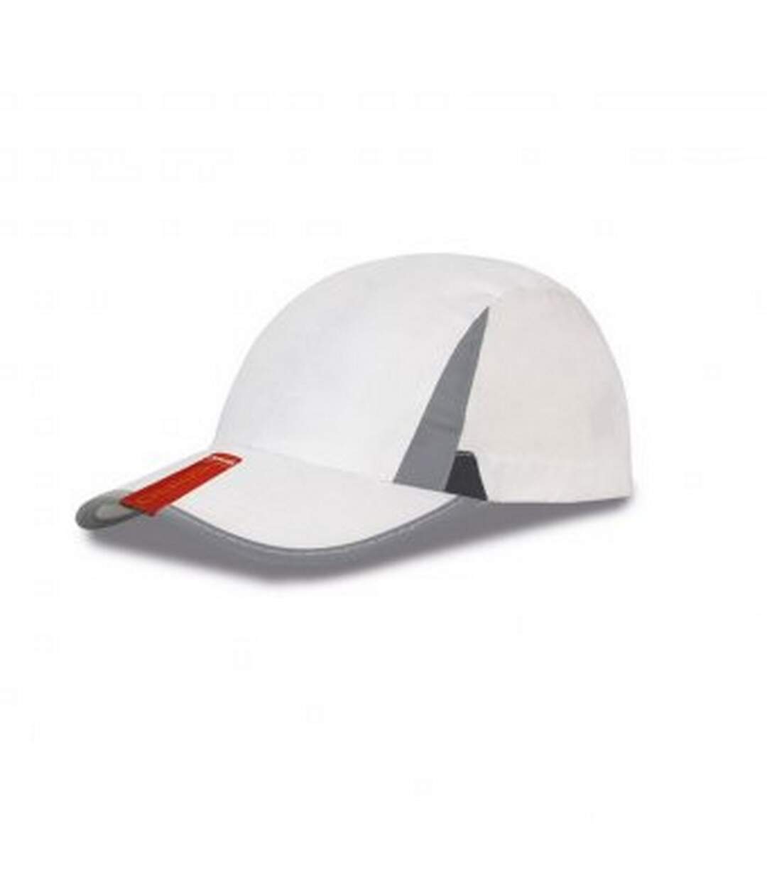 Casquette de sport à bandes réfléchissantes adulte unisexe blanc/noir Spiro-1