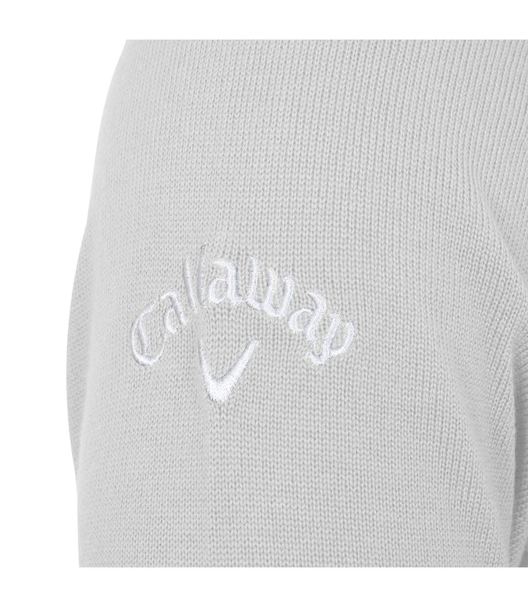 Mens ribbed v neck merino sweater pearl blue Callaway