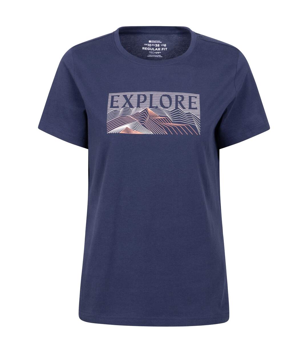 T-shirt Régulier Femme  Explore Coton Anti-uv Bleu Marine Mountain Warehouse-1