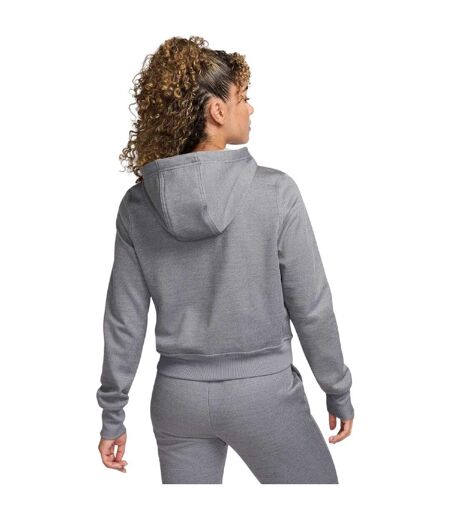 Womens/ladies Logo Full Zip Hoodie Carbon Heather Nike