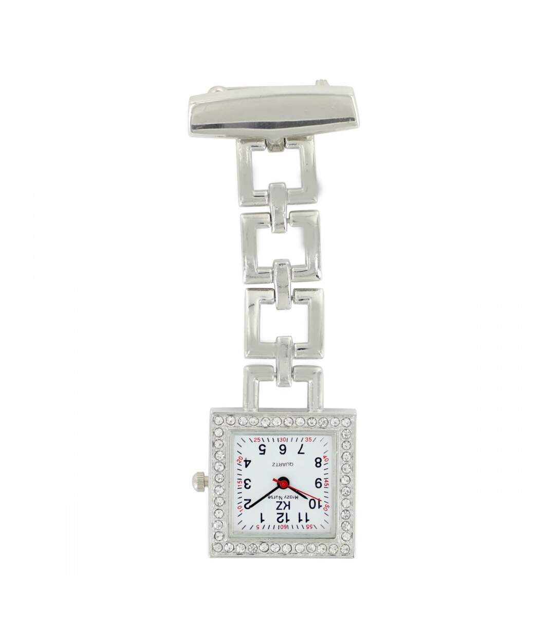 Montre Infirmière Métal Strass Carré KRAZY-1