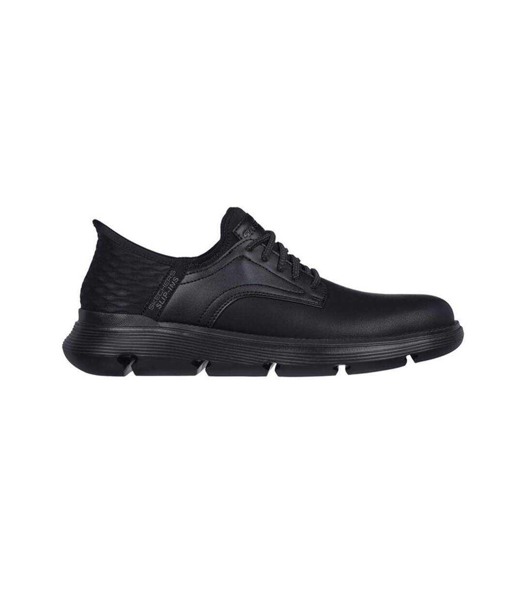 Mens Garza Gervin Leather Oxford Shoes Black Skechers-3