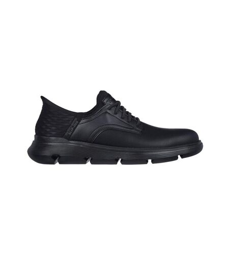 Mens Garza Gervin Leather Oxford Shoes Black Skechers
