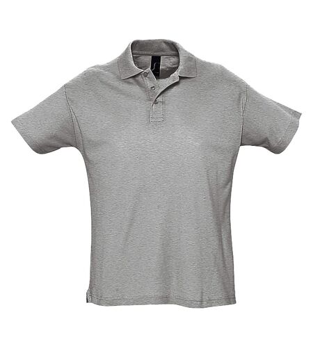 SOLS Mens Summer II Pique Short Sleeve Polo Shirt (Grey Marl)