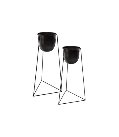 Lot de 2 Cache-Pots sur Pied Living 60cm Noir